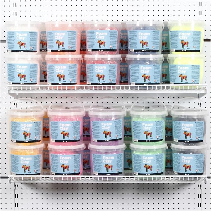 Foam Clay® , mixade färger, 10 hinkar/ 1 förp.