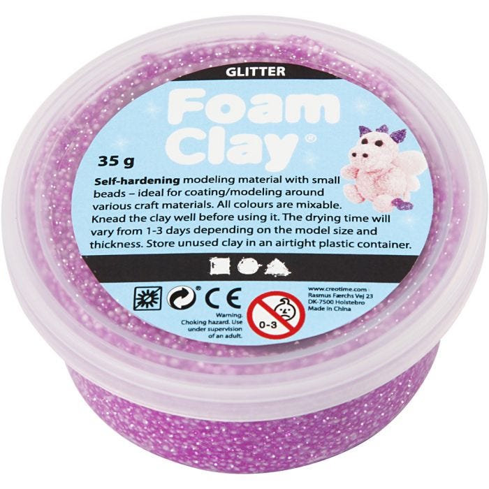 Foam Clay® , glitter, lila, 35 g/ 1 burk