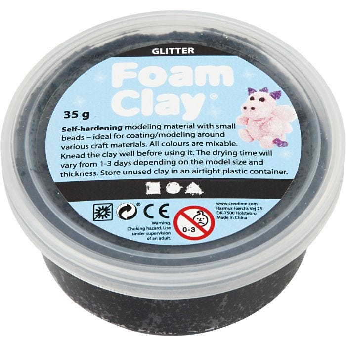 Foam Clay® , svart, 35g/ 1 burk