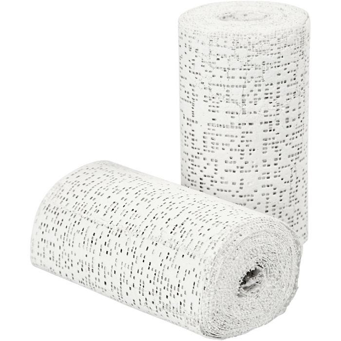 Gipsgasväv, L: 2,7 M, B: 10 cm, vit, 2 rl./ 1 förp.