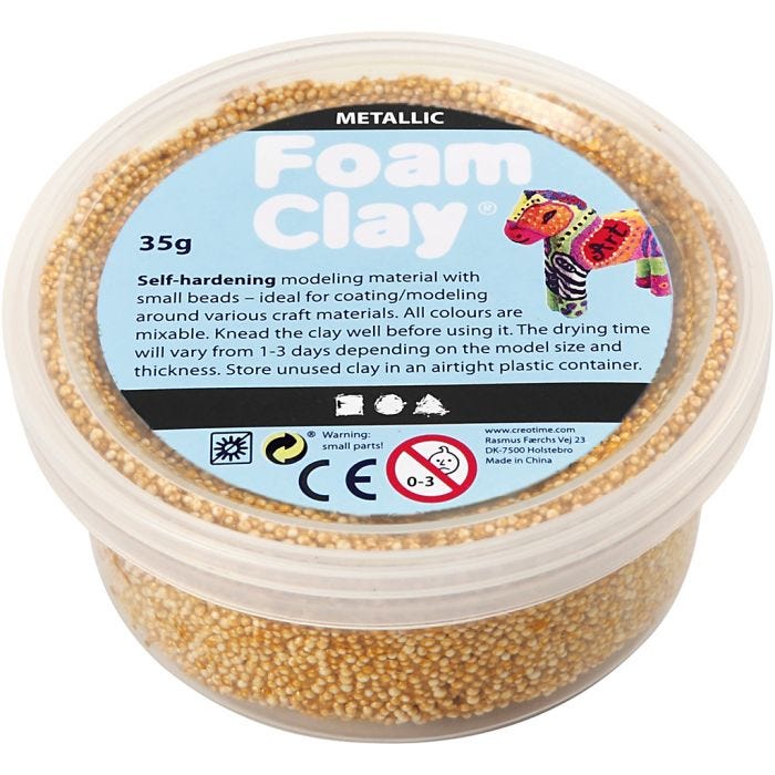 Foam Clay® , metallic, guld, 35 g/ 1 burk