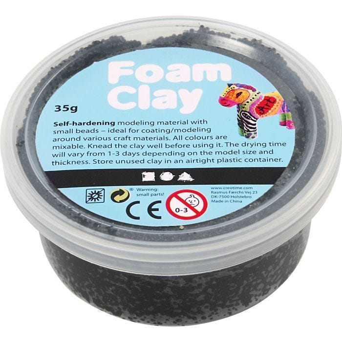 Foam Clay® , svart, 35 g/ 1 burk