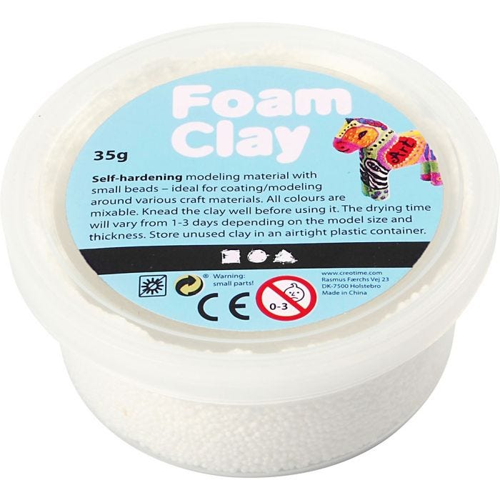 Foam Clay® , vit, 35 g/ 1 burk
