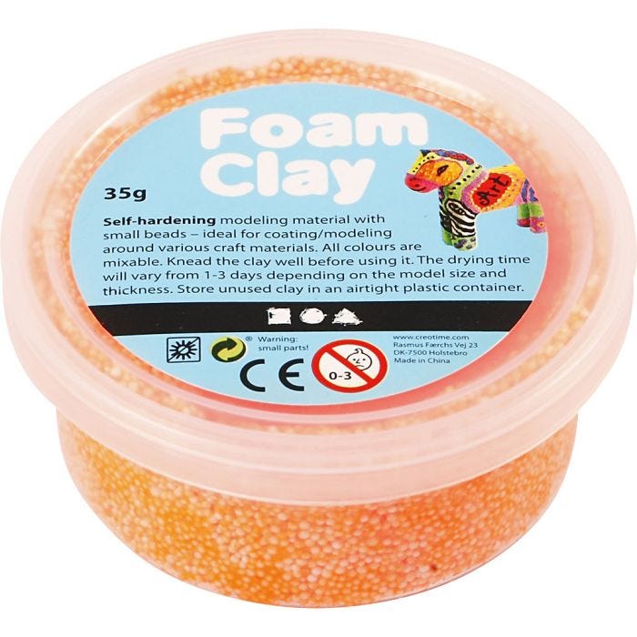 Foam Clay® , neonorange, 35 g/ 1 burk