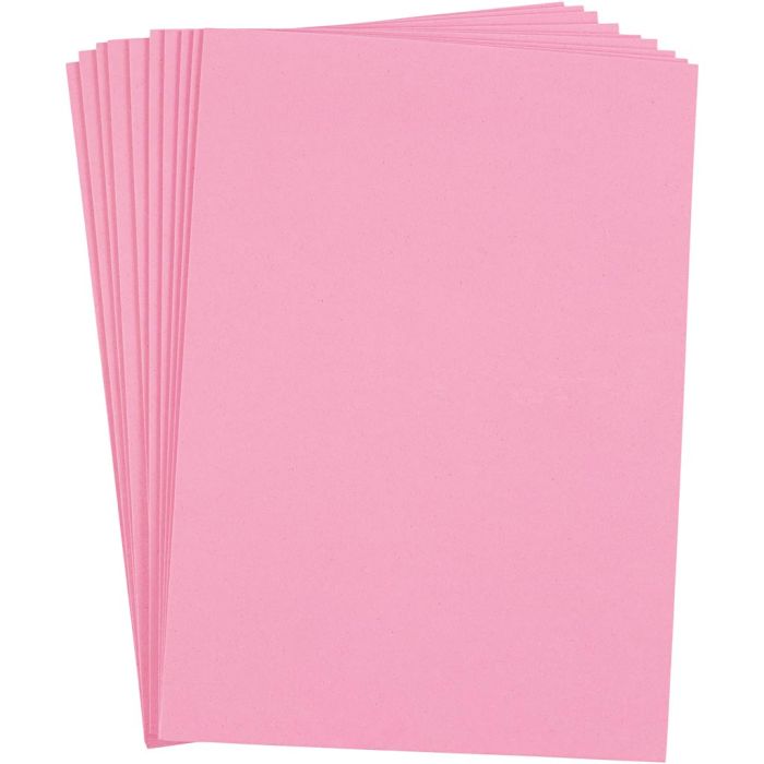 Dekorgummi, A4, ark 210x297 mm, tjocklek 2 mm, rosa, 10 ark/ 1 förp.