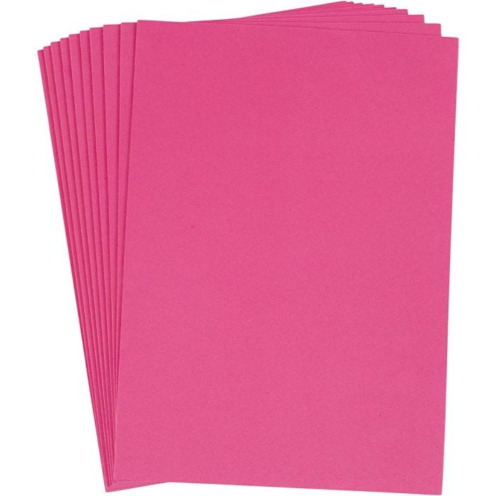 Dekorgummi, A4, ark 210x297 mm, tjocklek 2 mm, rosa, 10 ark/ 1 förp.