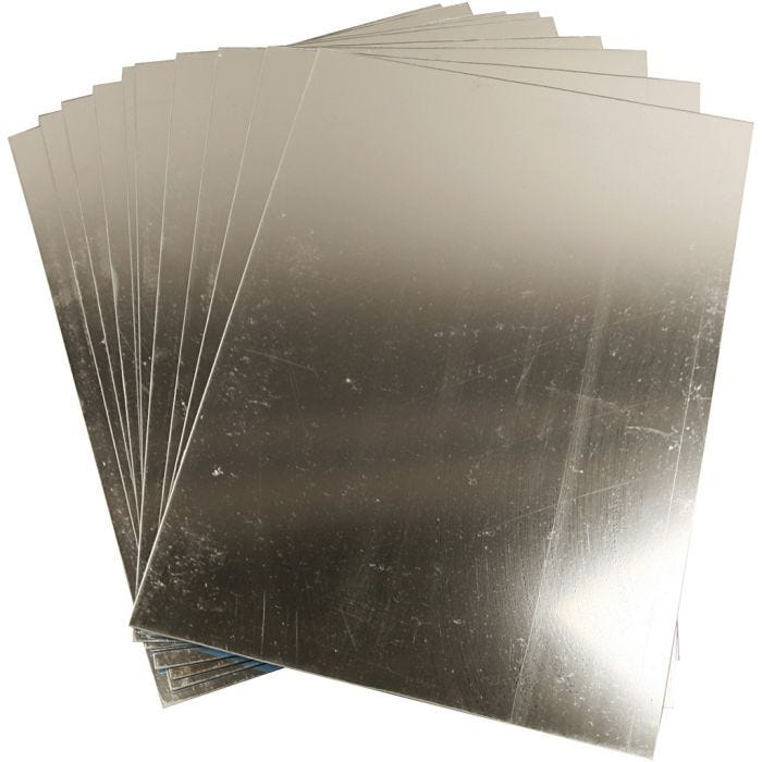 Spegelplast, ark 29,5x21 cm, tjocklek 1,1 mm, 10 ark/ 1 förp.