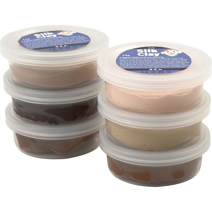 Silk Clay®, hudfärger, 6x14 g/ 1 förp.