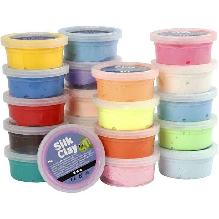 Silk Clay®, mixade färger, 20x40 g/ 1 förp.