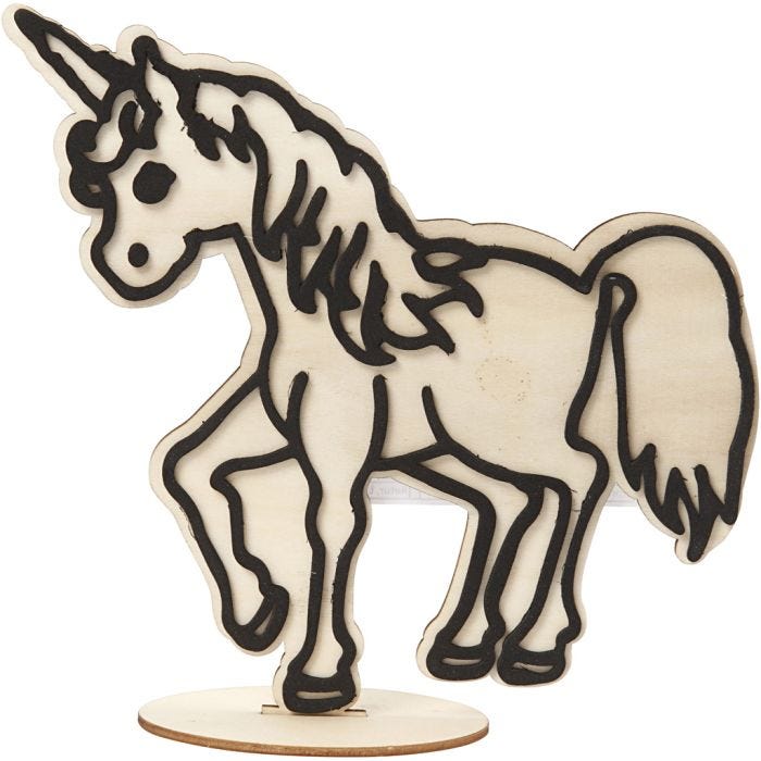 Dekorationsfigur, Enhörning, H: 19 cm, 1 st.