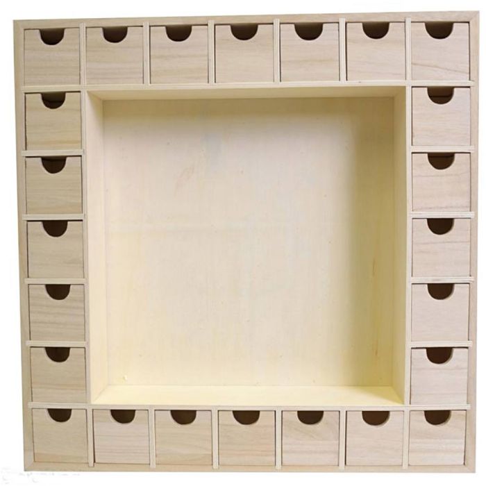 Adventskalender i trä som kan dekoreras, stl. 39.5 cm, 1 st.