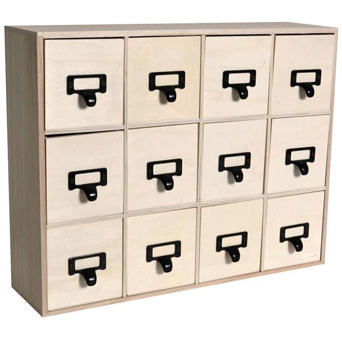 Rustik minibyrå - handtag i metall, stl. 41,5x32,5x11 cm, 1 st.