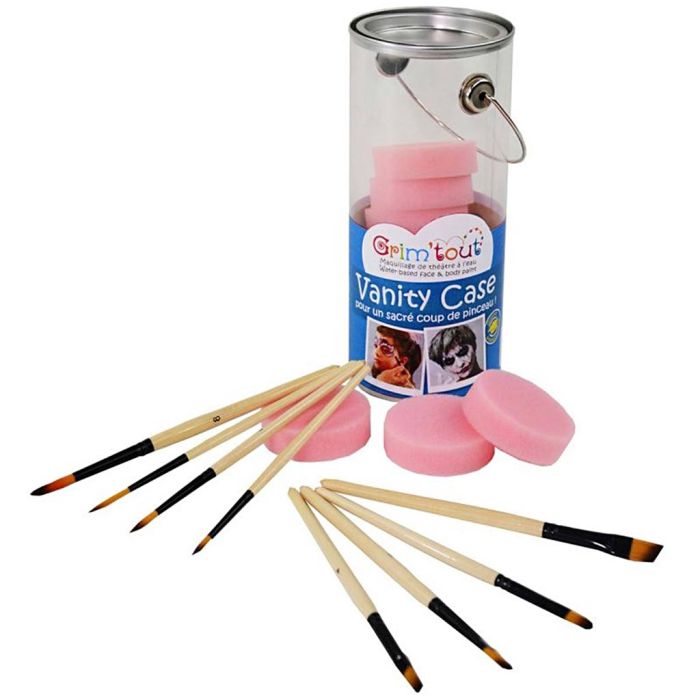 Tillbehör till ansiktsmålning i necessär, 16 st./ 1 förp.