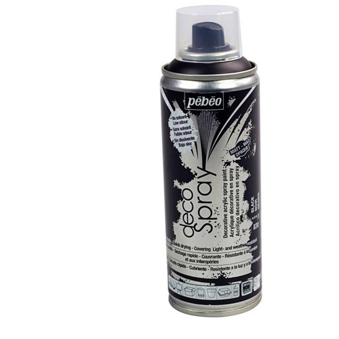 DecoSpray sprayfärg, matt, svart, 200 ml/ 1 burk