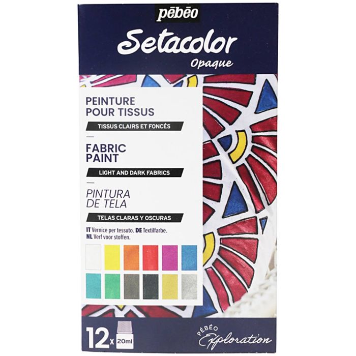 Pebeo Exploration Set, Textilfärg, mixade färger, 12x20 ml/ 1 förp.