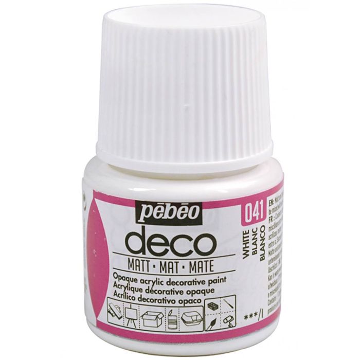 Déco-färg, matt, vit, 45 ml/ 1 flaska