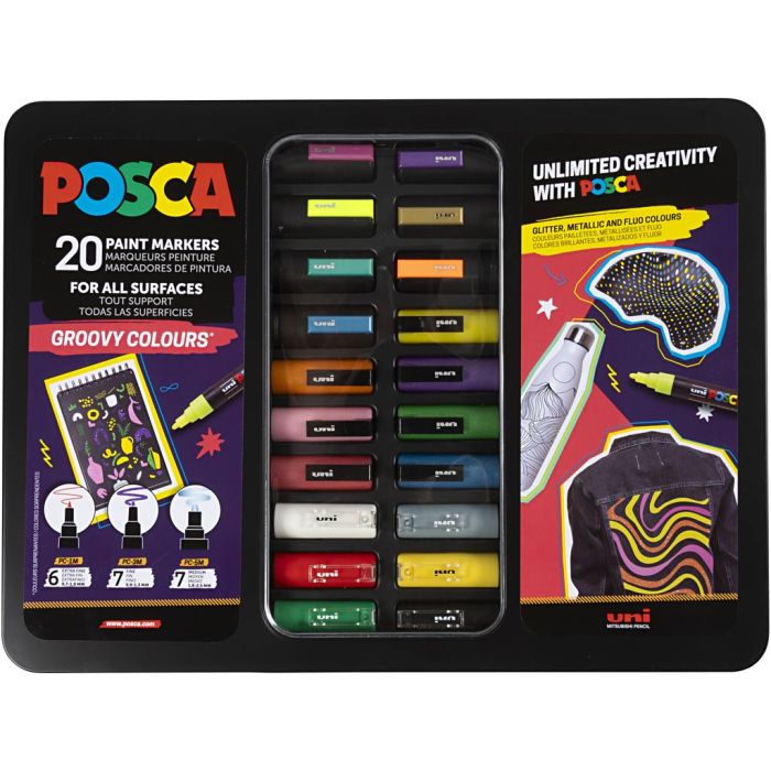 Posca case, groovy colours, 20 st./ 1 förp.