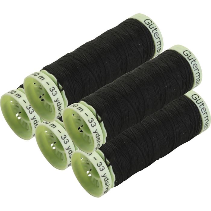 Knapptråd, svart, 5x30 m/ 1 förp.