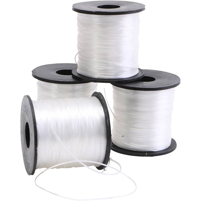 Platt elastisk pärltråd, 100 m/ 1 rl.