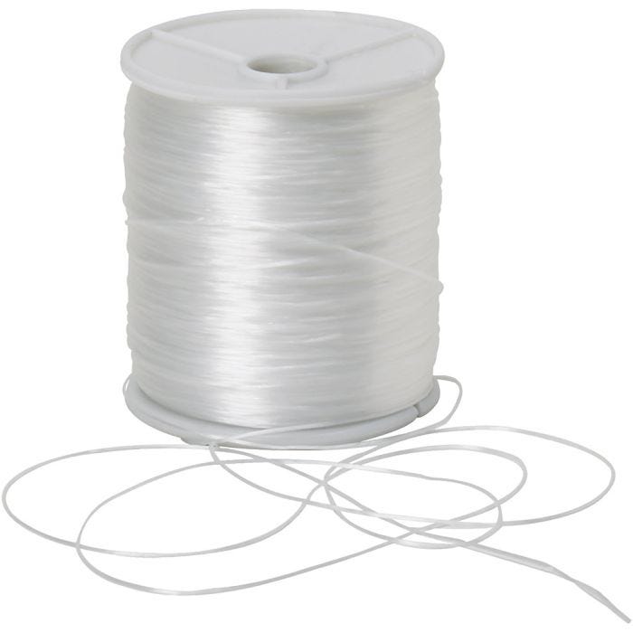 Elastisk smyckestråd, flat, B: 1 mm, 500 m/ 1 rl.