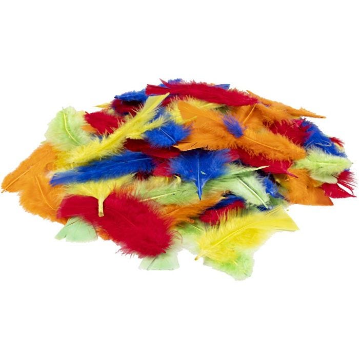 Dun, L: 7-15 cm, mixade färger, 100 g/ 1 påse