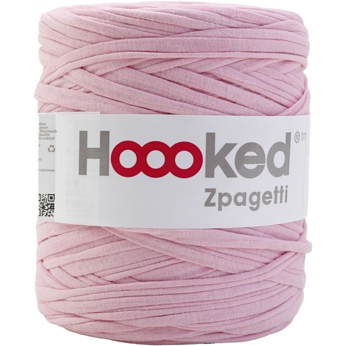 Hoooked Zpagettigarn, tjocklek 10-15 mm, rosa, 900 g/ 1 nystan, 120 m