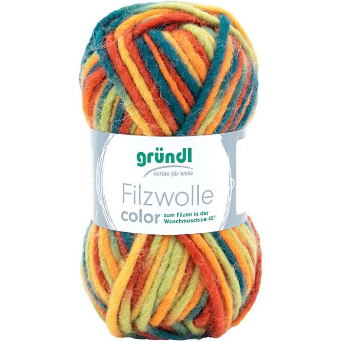 Kraftigt ullgarn, multicolour, 50 g/ 1 nystan