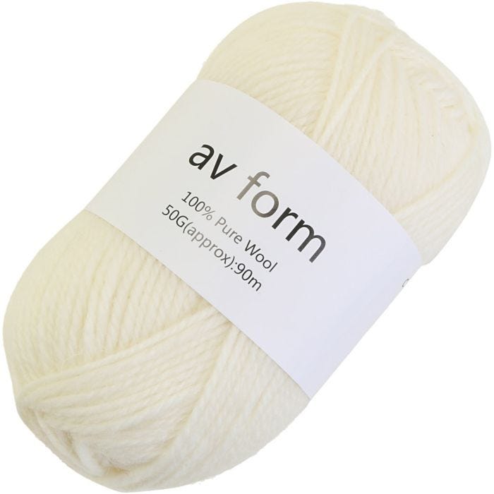Ullgarn, råvit, 50 g/ 1 st.