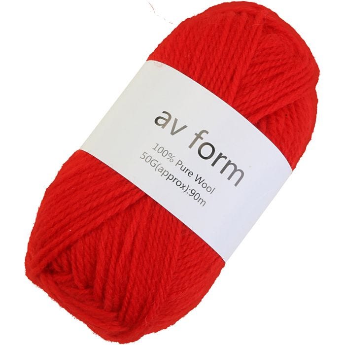 Ullgarn, röd, 50 g/ 1 st.