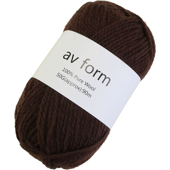 Ullgarn, brun, 50 g/ 1 st.