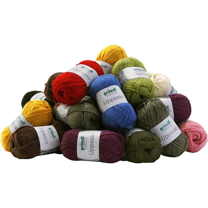 Ullgarn, L: 125 M, mixade färger, 30x50 g/ 1 förp.