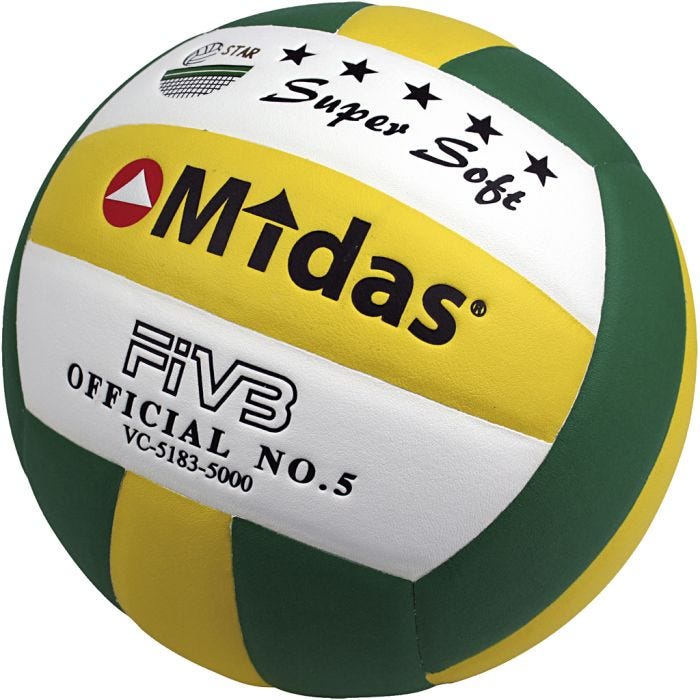 Midas Super Soft volleyboll, nr. 5, Dia. 21 cm, 1 st.