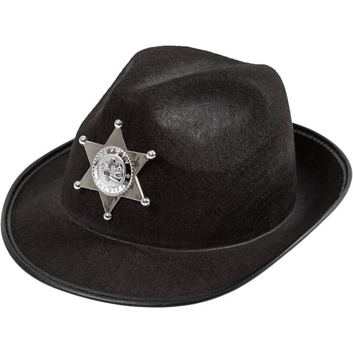 Cowboyhatt, stl. 55,5 cm, svart, 1 st.