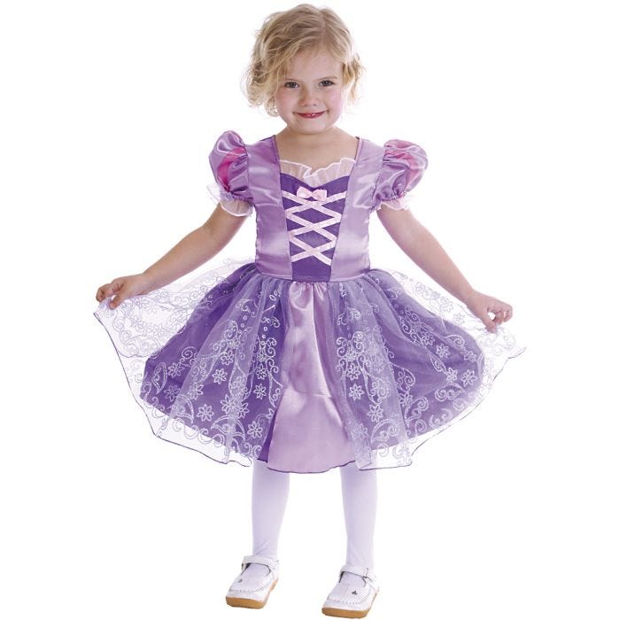 Prinsessklänning, stl. 2-4 år, lila, 1 st.