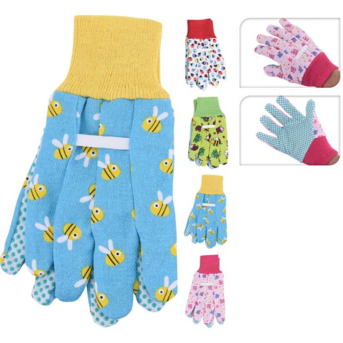 Trädgårdshandskar för barn, L: 18 cm, färger kan variera