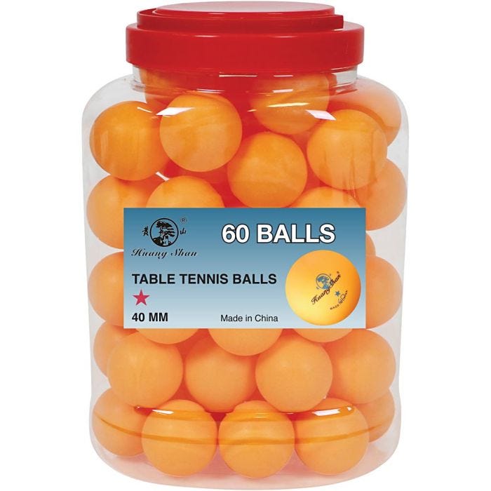 Bordtennisbollar, Dia. 40 mm, orange, 60 st./ 1 förp.
