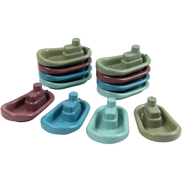 dantoy Blue Marine Toys Båtar av plast, stl. 15x12,5x9,5 cm, 12 st./ 1 förp.