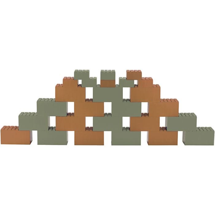 dantoy Stora Byggklossar, stl. 30x15,9 - 15x8,5 cm, grön, orange, 26st./ 1 förp.
