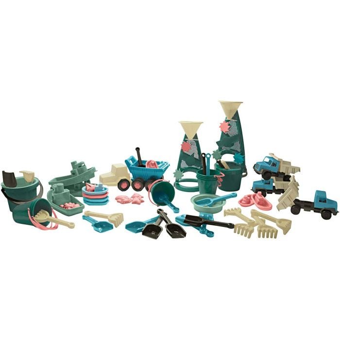 dantoy Blue Marine Toys Sandset, mixade färger, 59 delar/ 1 set