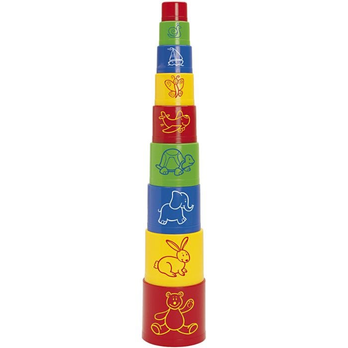 dantoy Stapelbägare, Dia. 3,5-10 cm, 9 st./ 1 förp.