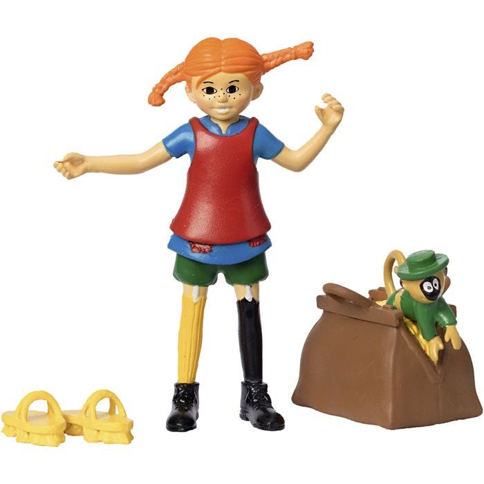 Pippi Långstrump figurer, stl. 8 cm, 1 st.