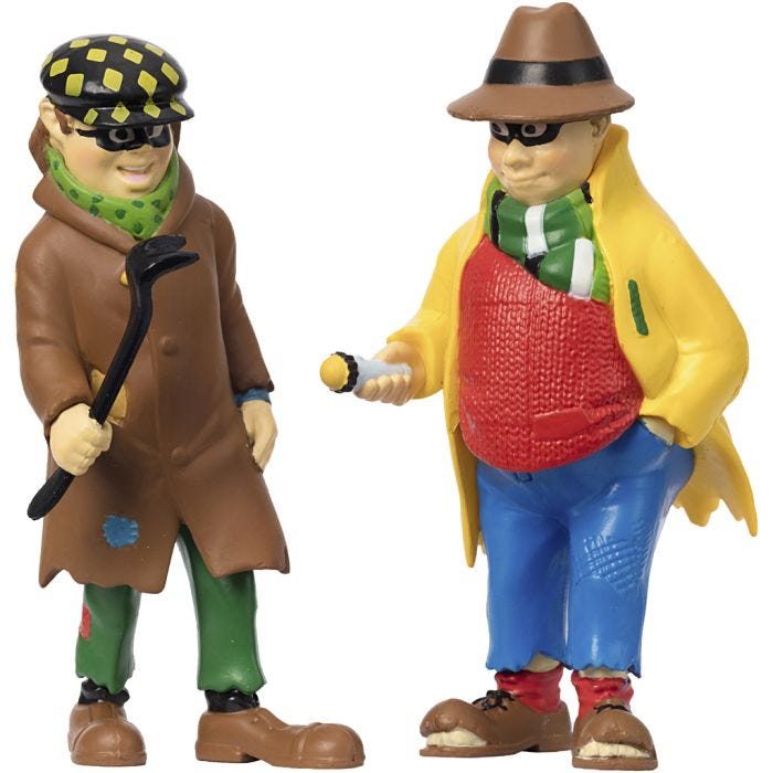 Dunder-Karlsson och Blom figurer, stl. 10 cm, 2 st./ 1 set