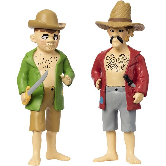 Pippi piratfigurer, stl. 10 cm, 1 set