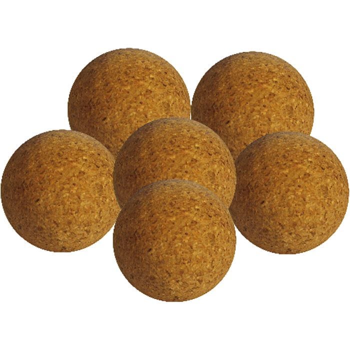 Bordsfotboll i kork, Dia. 3 cm, stl. 32 mm, 10 st./ 1 påse