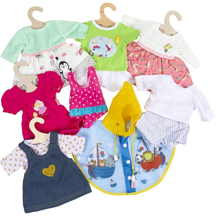 Dockkläder, stl. 35-45 cm, 8 st./ 1 set