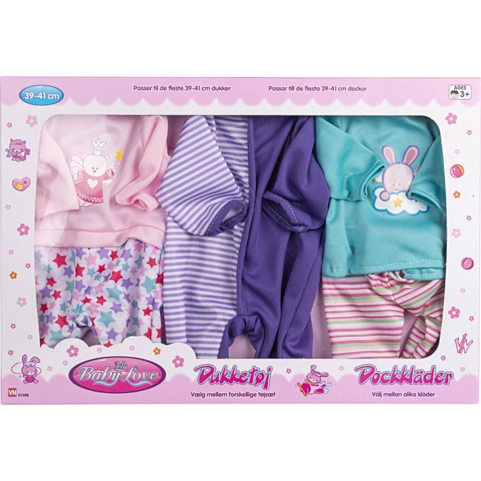 My Baby Love dockkläder, L: 39-41 cm, Innehållet kan variera , 3 set/ 1 förp.