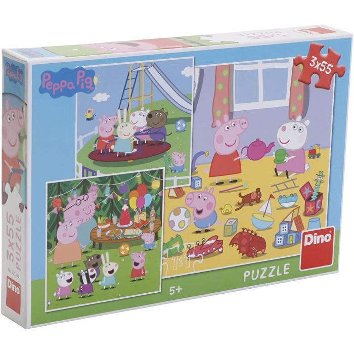 Greta Gris pussel, 3x55 brickor, 1 st.