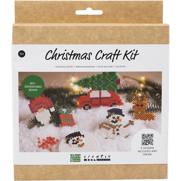 DIY Kit NABBI BioBeads , Julbil, ren, snögubbe, tomtenisse och julklapp, 1 förp.
