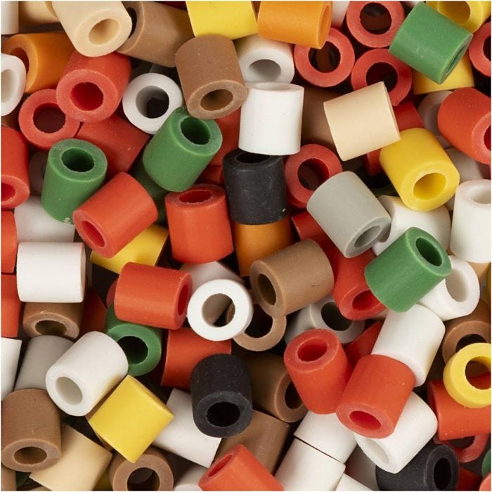 NABBI BioBeads, stl. 5x5 mm, Hålstl. 2,5 mm, medium, julfärger, 3400st./ 1 förp.