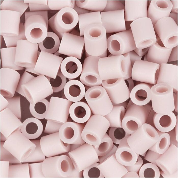 NABBI BioBeads, stl. 5x5 mm, Hålstl. 2.5 mm, medium, ljusrosa, 1000 st./ 1 förp.